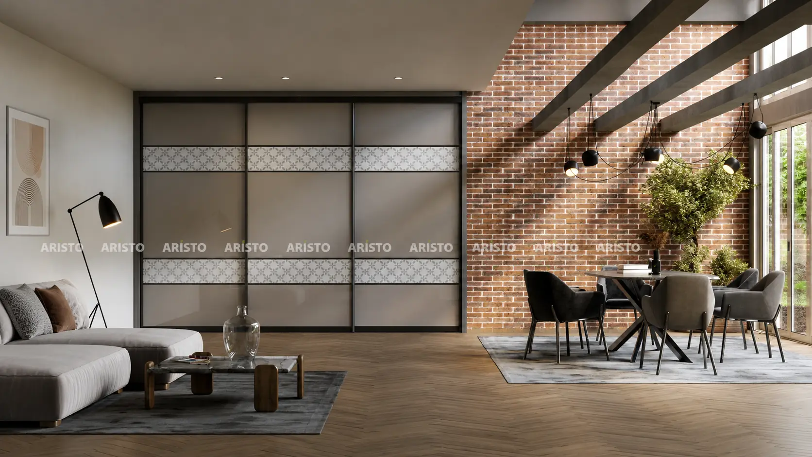 Sliding wardrobe designers in Gurgaon - glass finish wardrobe by Innovante Studio