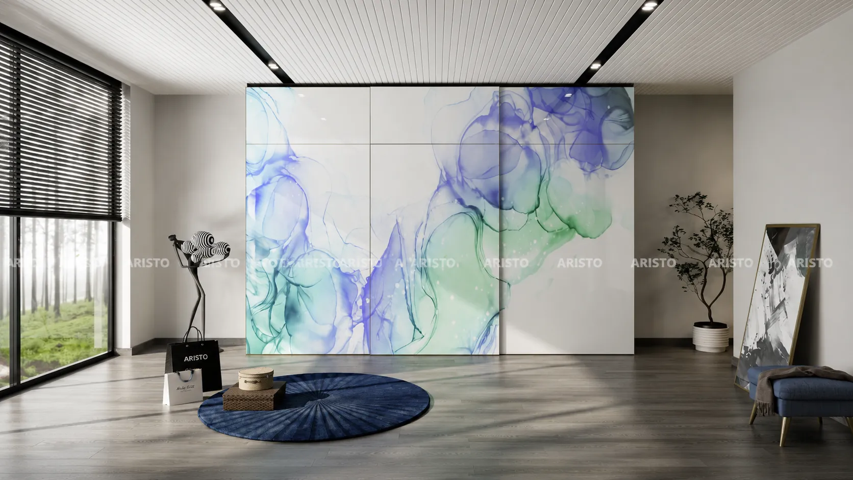 Sliding wardrobe designers in Gurgaon - glass finish wardrobe by Innovante Studio