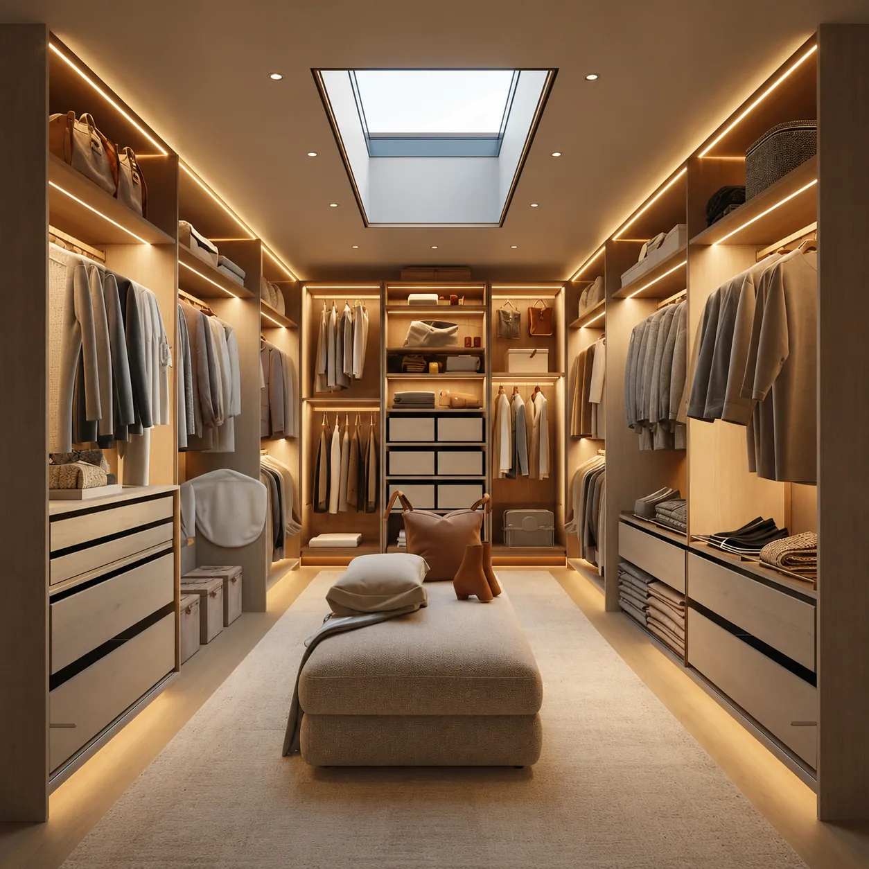 Luxury walk-in wardrobe design for bedroom in Gurgaon