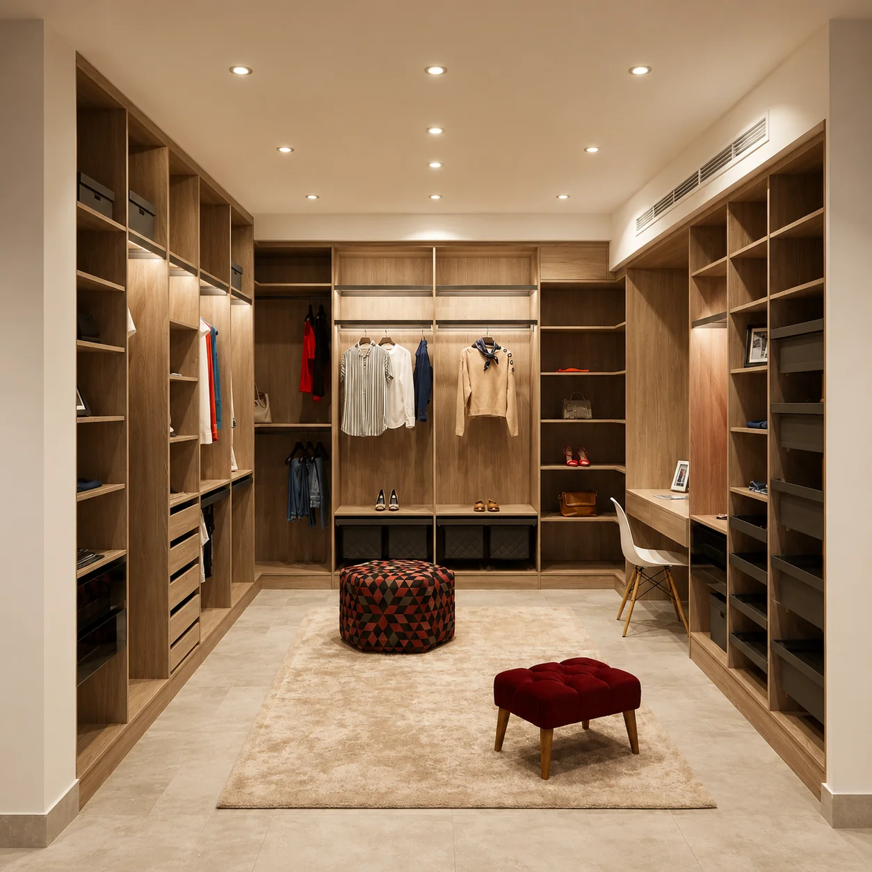 Luxury walk-in wardrobe design for bedroom in Gurgaon