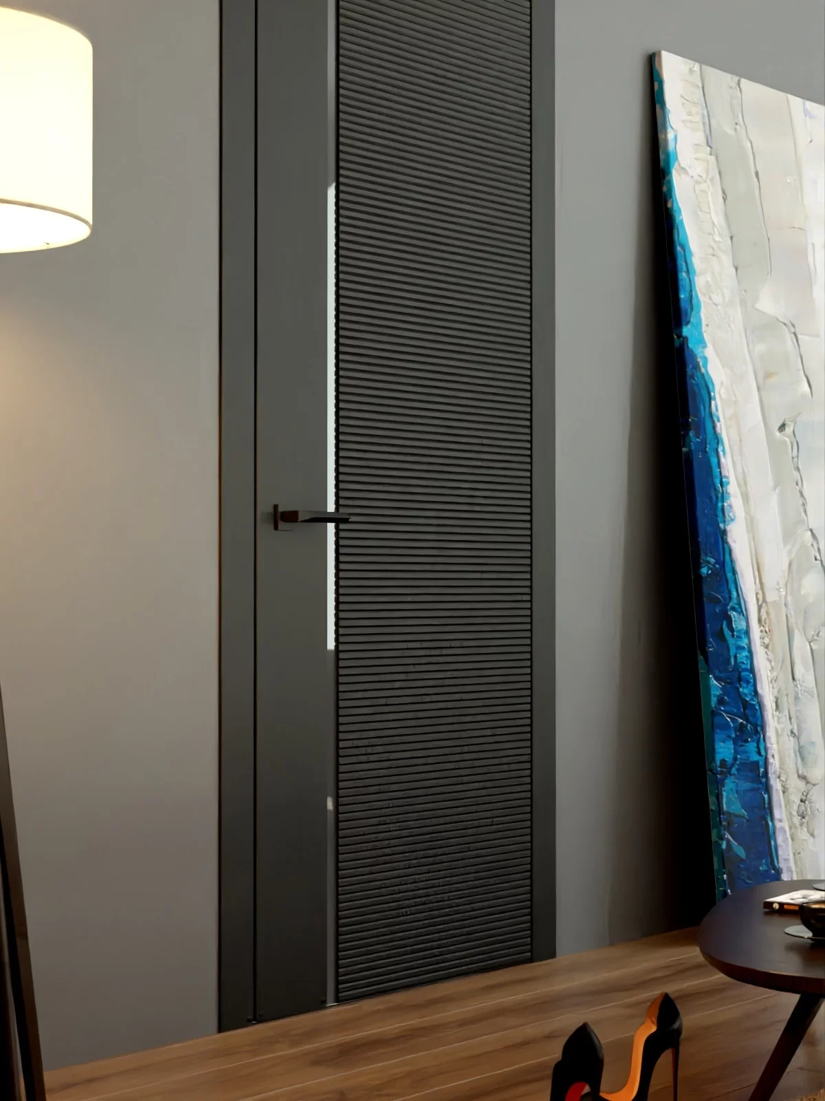 Premium flush doors with matte veneer finish by Innovante Studio Gurgaon