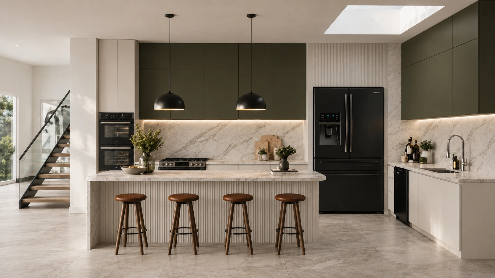 Modern interior doors for luxury homes — ribbed oak finish, Gurgaon