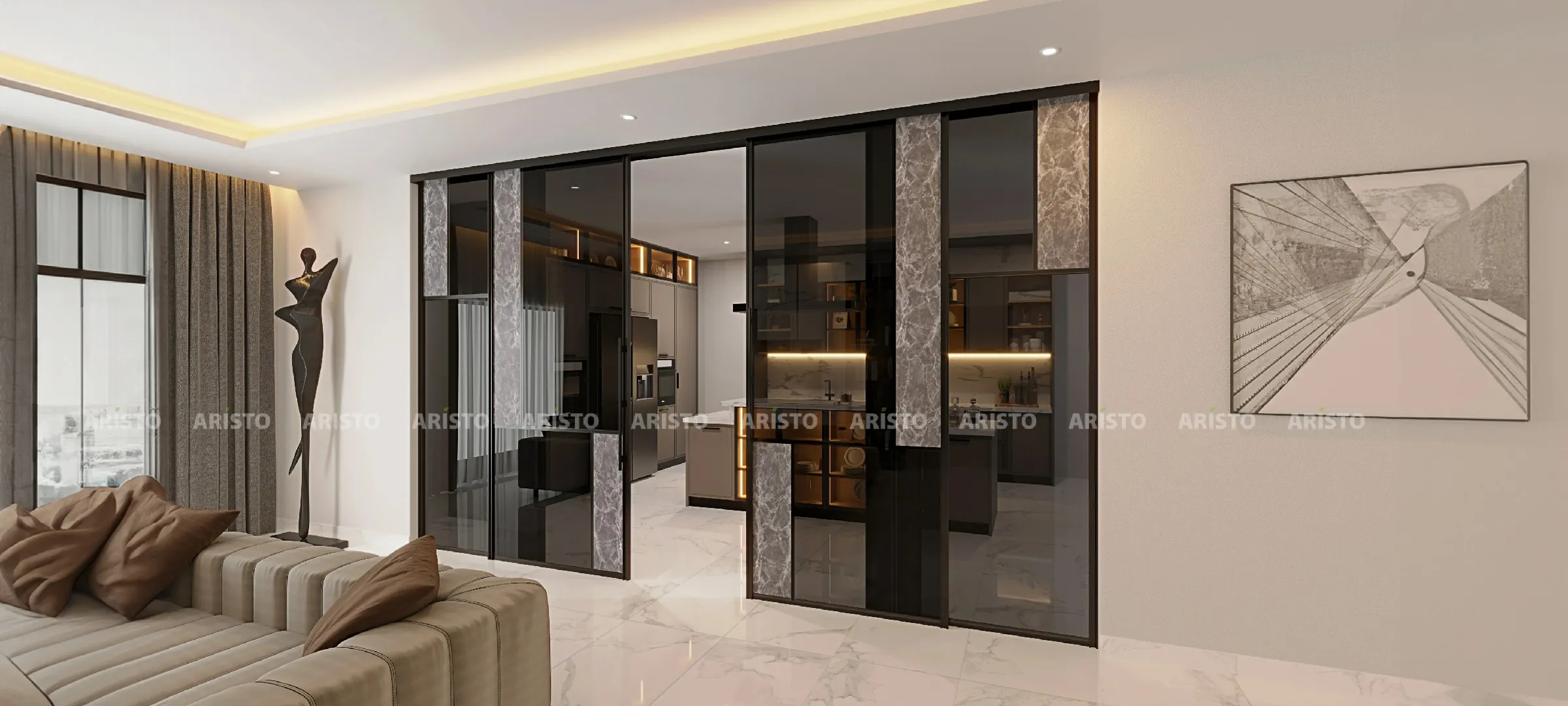 Custom openable wardrobe design for bedroom by Innovante Studio Gurgaon
