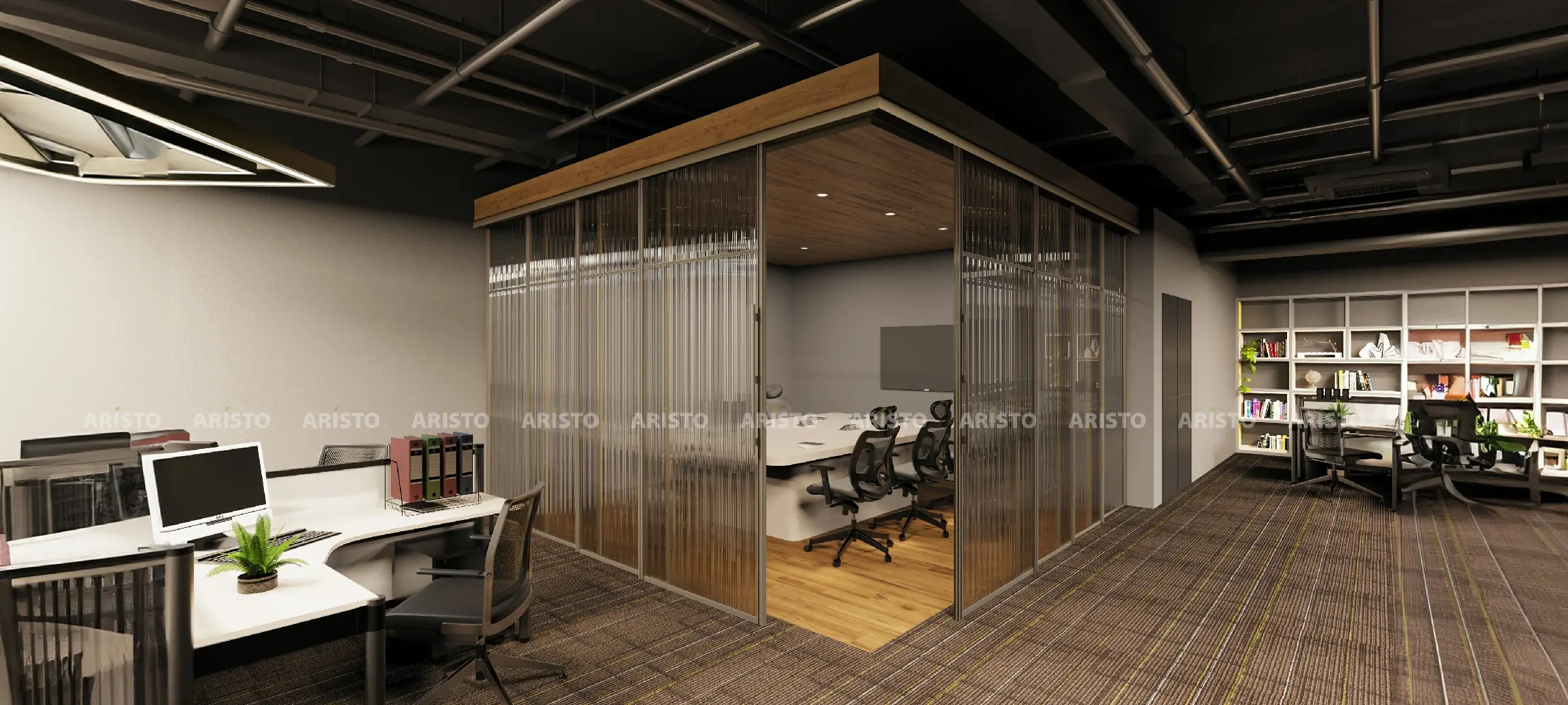 Sliding wardrobe designers in Gurgaon - glass finish wardrobe by Innovante Studio