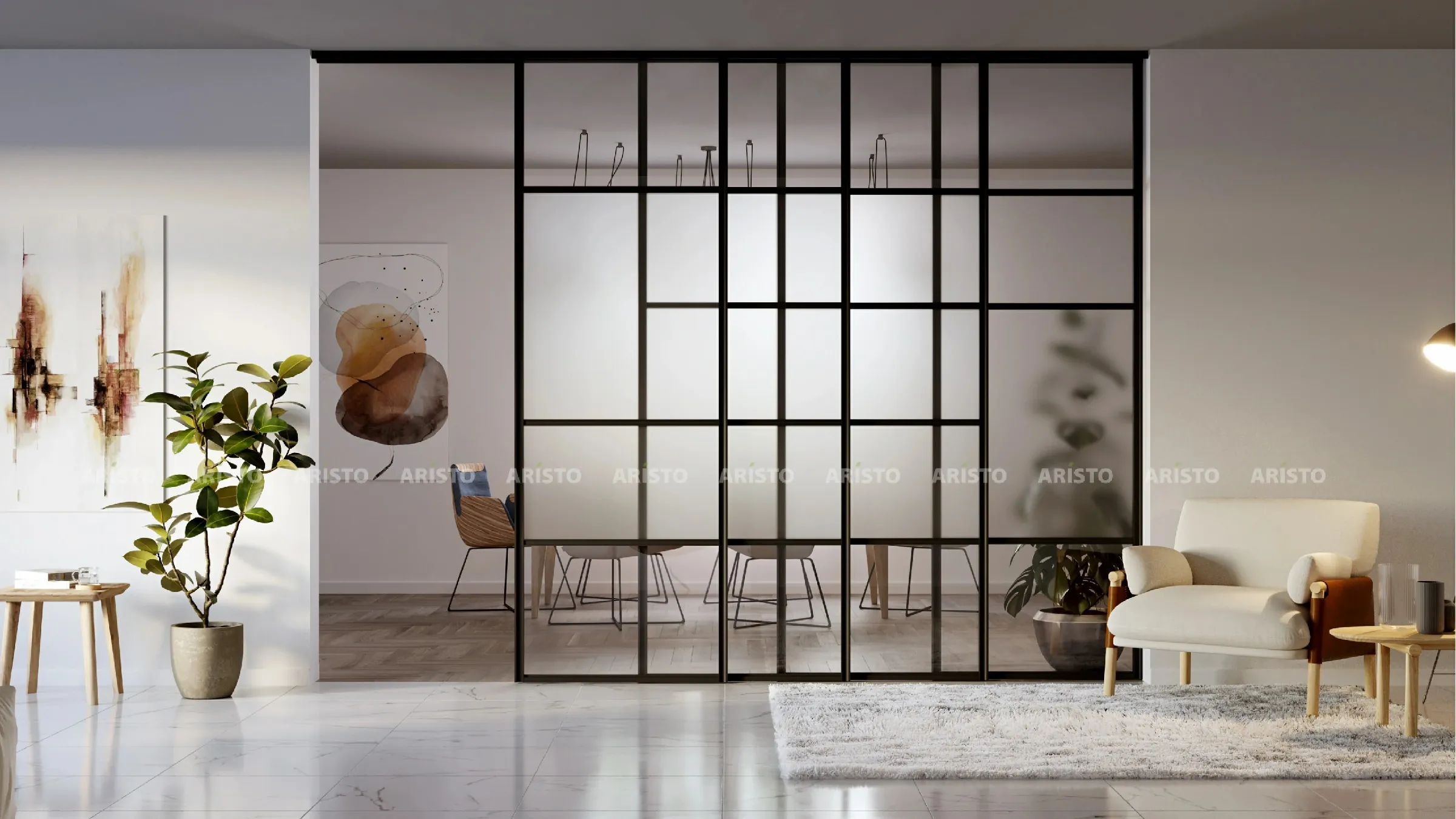 Sliding wardrobe designers in Gurgaon - glass finish wardrobe by Innovante Studio